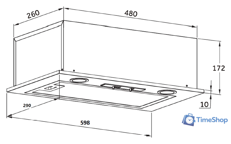 Кухонная вытяжка HOMSair Camelia Power 60 (белый) - Изображение №2 — Интернет-магазин Time-Shop