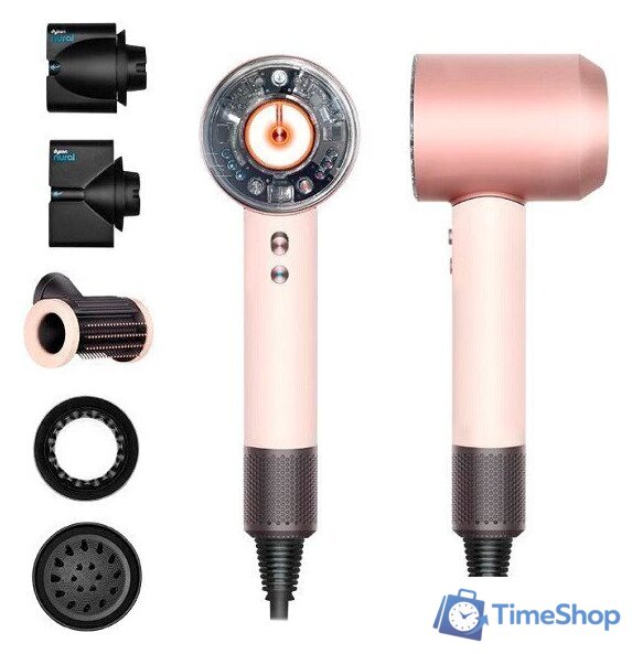 Фен Dyson HD16 Supersonic Nural Straight+Wavy (с переходником на евровилку, керамический розовый/розовое золото) - Изображение №1 — Интернет-магазин Time-Shop