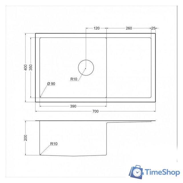 Кухонная мойка Emar EMB-124 PVD Nano Dark - Изображение №2 — Интернет-магазин Time-Shop