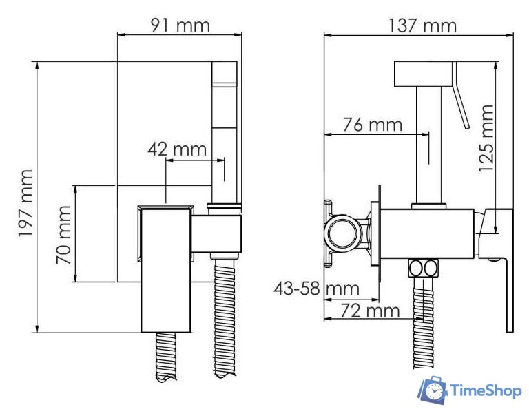 Гигиенический душ Wasserkraft A71338 - Изображение №2 — Интернет-магазин Time-Shop