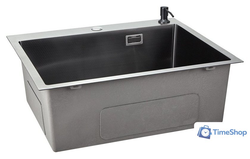 Кухонная мойка Stellar Decor S6550NB-D (нано черный) - Изображение №2 — Интернет-магазин Time-Shop