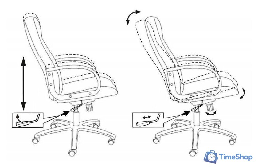 Офисное кресло Бюрократ T-898AXSN (серый 3C1) - Изображение №13 — Интернет-магазин Time-Shop