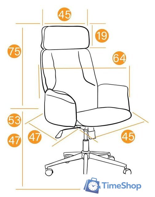 Офисное кресло TetChair Charm (флок, синий) - Изображение №12 — Интернет-магазин Time-Shop