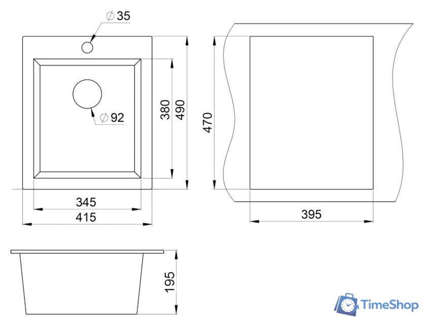 Кухонная мойка Granula 4201 (шварц) - Изображение №2 — Интернет-магазин Time-Shop
