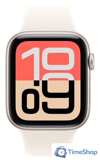 Умные часы Apple Watch SE 3 44 мм (алюминиевый корпус, звездный свет/звездный свет, спортивный силиконовый ремешок S/M) - Изображение №2 — Интернет-магазин Time-Shop