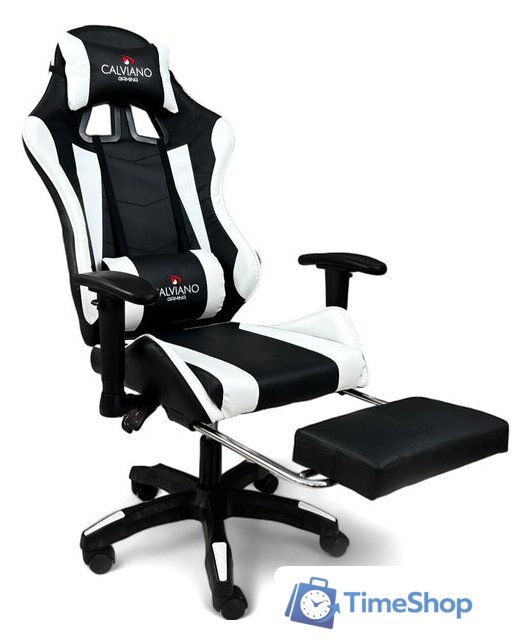 Игровое (геймерское) кресло Calviano 1585 (черный/белый) - Изображение №1 — Интернет-магазин Time-Shop
