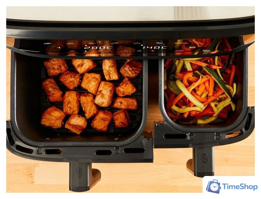 Аэрогриль (аэрофритюрница) Tefal Dual Easy Fry & Grill EY901AE0 - Изображение №6 — Интернет-магазин Time-Shop