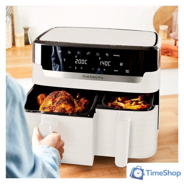 Аэрогриль (аэрофритюрница) Tefal Dual Easy Fry & Grill EY901AE0 - Изображение №3 — Интернет-магазин Time-Shop
