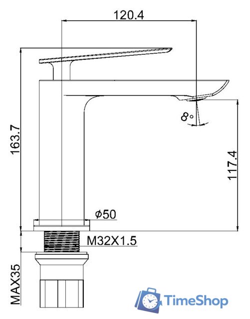 Смеситель Maxonor Pure Life PL1095-6 - Изображение №5 — Интернет-магазин Time-Shop