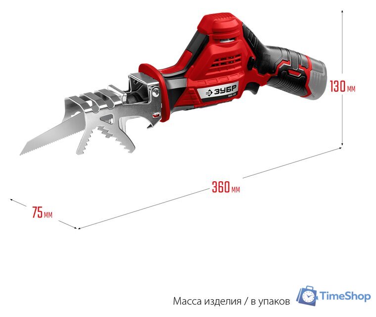 Сабельная пила Зубр Мастер СПЛ-125 (без АКБ) - Изображение №2 — Интернет-магазин Time-Shop