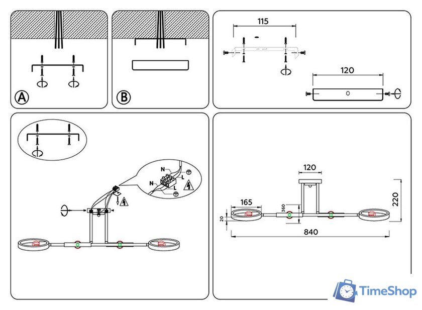 Люстра средней высоты Ambrella light Traditional TR8247/4 WH/LWD - Изображение №7 — Интернет-магазин Time-Shop