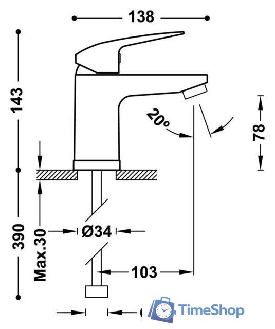 Смеситель Tres TRES21610303NM - Изображение №2 — Интернет-магазин Time-Shop