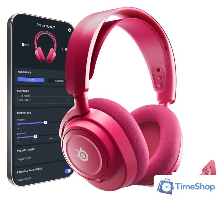 Наушники SteelSeries Arctis Nova 7X Wireless Gen 2 (для Xbox, розовый) - Изображение №7 — Интернет-магазин Time-Shop