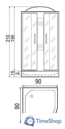 Душевая кабина River Nara Light 90/15 MT - Изображение №2 — Интернет-магазин Time-Shop