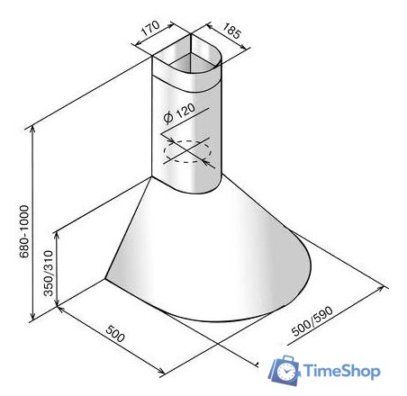 Кухонная вытяжка Elikor Эпсилон 60П-430-П3Л (молоко/золото) - Изображение №2 — Интернет-магазин Time-Shop