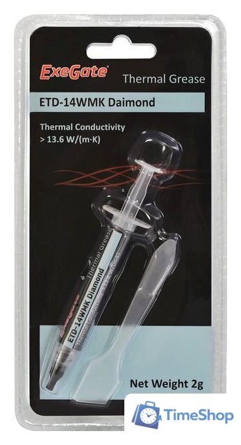Термопаста ExeGate ETD-14WMK Diamond EX282339RUS (2 г.) - Изображение №2 — Интернет-магазин Time-Shop