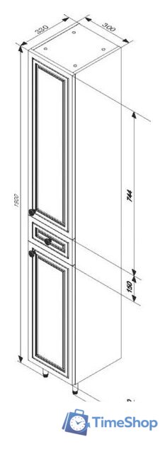  Damixa шкаф-пенал Palace One M41CSR0303WG - Изображение №4 — Интернет-магазин Time-Shop