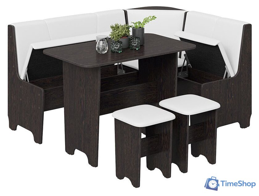 Обеденная группа Трия Техас исп. 1 (венге/экокожа белый) - Изображение №3 — Интернет-магазин Time-Shop