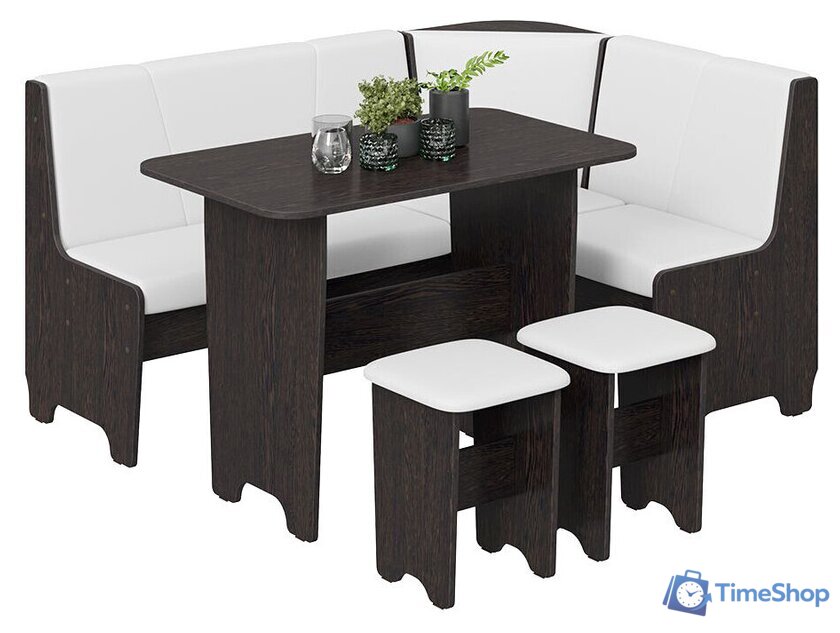 Обеденная группа Трия Техас исп. 1 (венге/экокожа белый) - Изображение №1 — Интернет-магазин Time-Shop