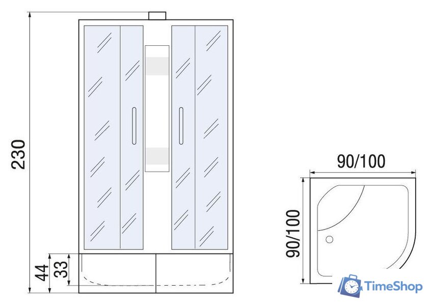 Душевая кабина Мономах XL Б/К 100/44 С МЗ - Изображение №10 — Интернет-магазин Time-Shop