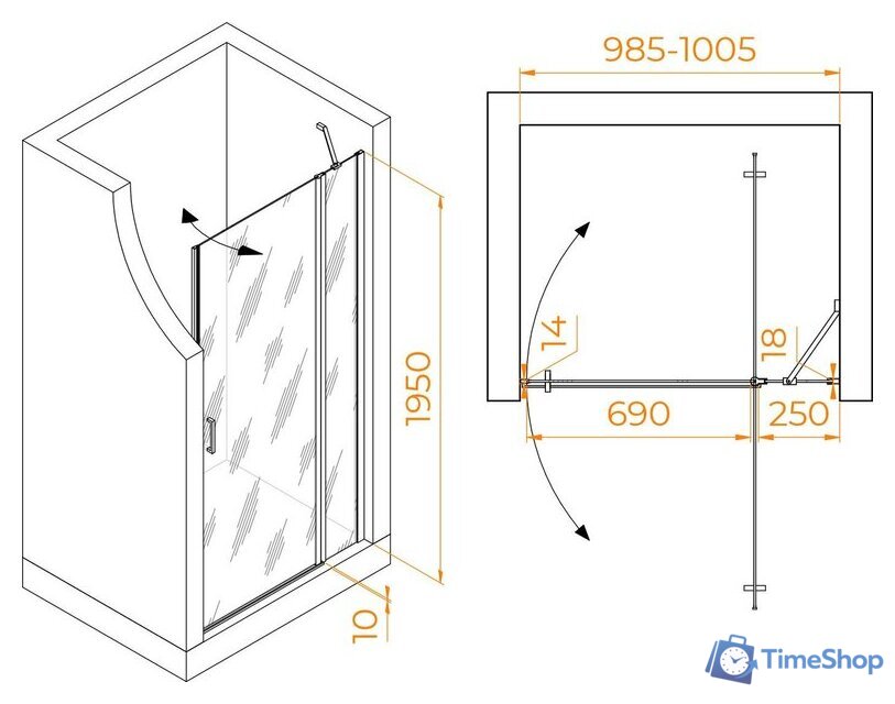 Душевая дверь RGW LE-004Gr 351200410-110 - Изображение №5 — Интернет-магазин Time-Shop