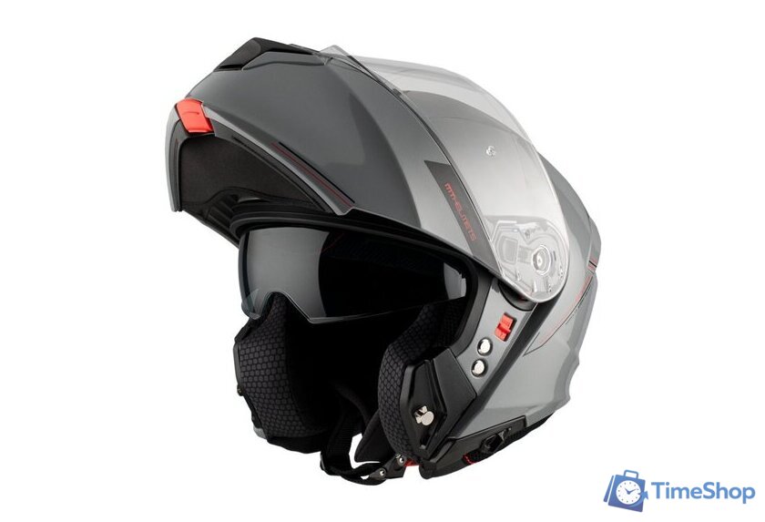 Мотошлем MT Helmets Genesis SV Solid A12 (L, серый глянцевый) - Изображение №2 — Интернет-магазин Time-Shop