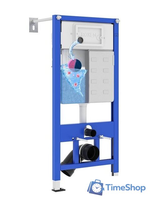 Инсталляция для унитаза Roxen StounFix Dual Fresh 710200 с удлиненными креплениями в комплекте и встр. контейнером для гигиенических таблеток (аромадозатор) - Изображение №3 — Интернет-магазин Time-Shop