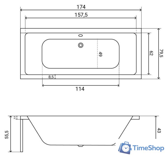 Ванна Lauter Oasis 175х80 21203075 - Изображение №28 — Интернет-магазин Time-Shop