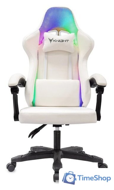 Игровое (геймерское) кресло Knight Wolf RGB (белый) - Изображение №2 — Интернет-магазин Time-Shop