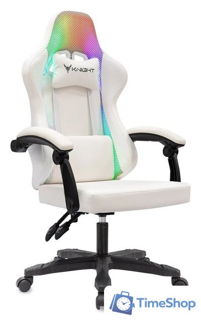 Игровое (геймерское) кресло Knight Wolf RGB (белый) - Изображение №1 — Интернет-магазин Time-Shop