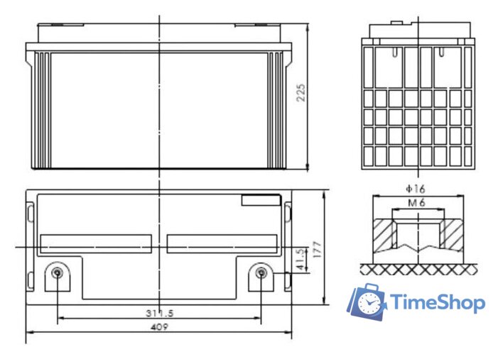 Аккумулятор для ИБП Powerman CA121000/UPS (12В/100 А·ч) - Изображение №3 — Интернет-магазин Time-Shop