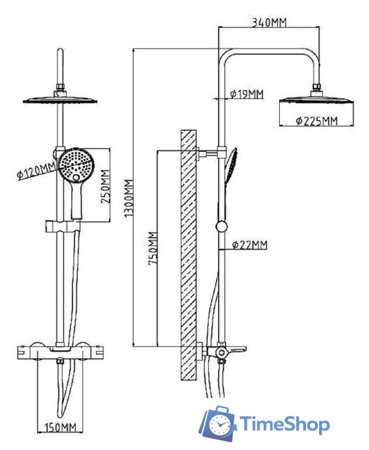 Душевая система  Esko STT5054 - Изображение №6 — Интернет-магазин Time-Shop