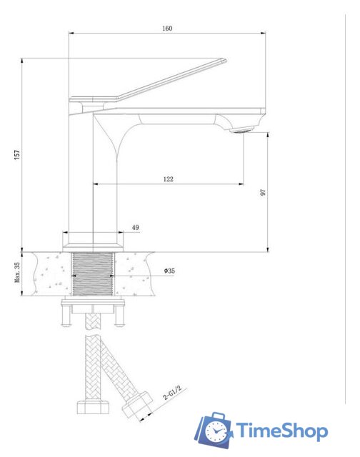 Смеситель Lauter Allure 21CK618QP - Изображение №2 — Интернет-магазин Time-Shop