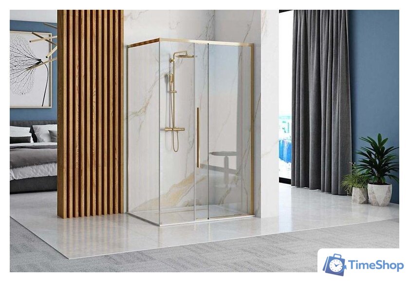 Душевой уголок Rea Solar 100x80 (золото/прозрачное стекло) - Изображение №6 — Интернет-магазин Time-Shop