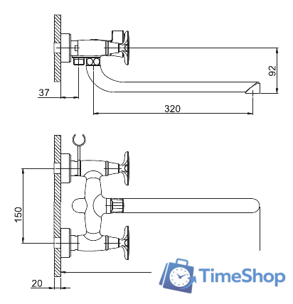 Смеситель Gappo G2251 - Изображение №2 — Интернет-магазин Time-Shop
