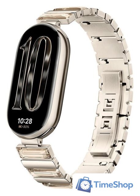 Фитнес-браслет Xiaomi Smart Band 10 (искрящееся золото, с золотистым металлическим браслетом, международная версия) - Изображение №1 — Интернет-магазин Time-Shop