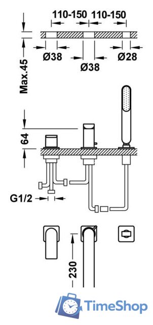 Смеситель Tres Loft 20016201Nm - Изображение №2 — Интернет-магазин Time-Shop