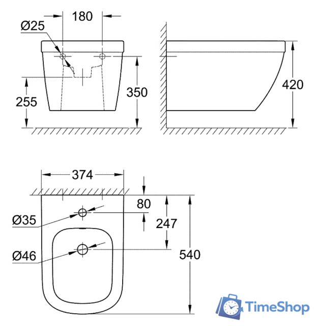 Биде Grohe Euro 39208000 - Изображение №2 — Интернет-магазин Time-Shop