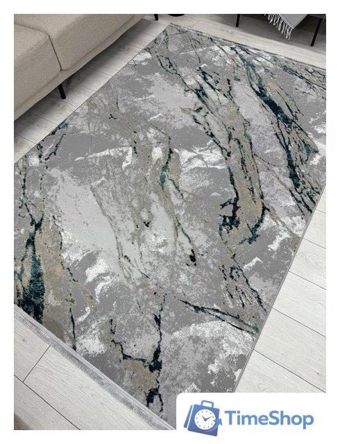 Ковер для жилой комнаты Radjab Carpet Афина Прямоугольник 9012A 12867RK (3x5, Grey/D.Green) - Изображение №4 — Интернет-магазин Time-Shop