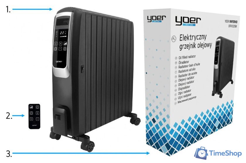 Масляный радиатор Yoer Inferno OFR1025BK - Изображение №9 — Интернет-магазин Time-Shop