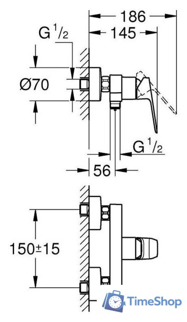 Смеситель Grohe Grohe-Cubeo 1018242430 - Изображение №4 — Интернет-магазин Time-Shop