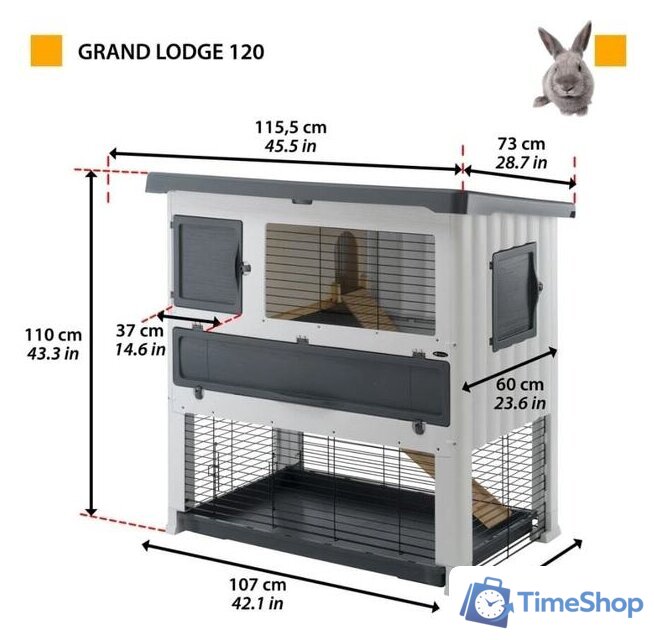 Клетка Ferplast Grand Lodge Plus 120 57087800 - Изображение №12 — Интернет-магазин Time-Shop