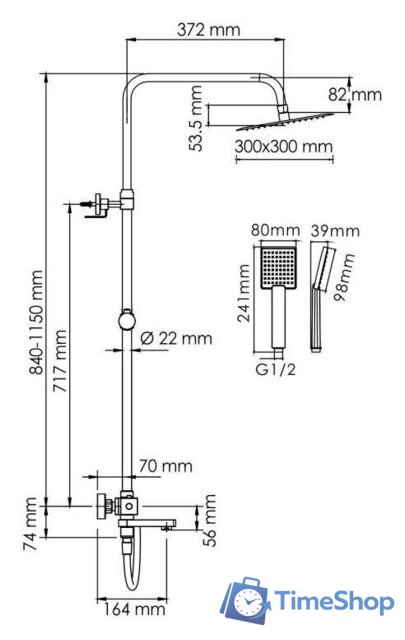 Душевая система  Wasserkraft A199.118.141.087.CH Thermo - Изображение №3 — Интернет-магазин Time-Shop