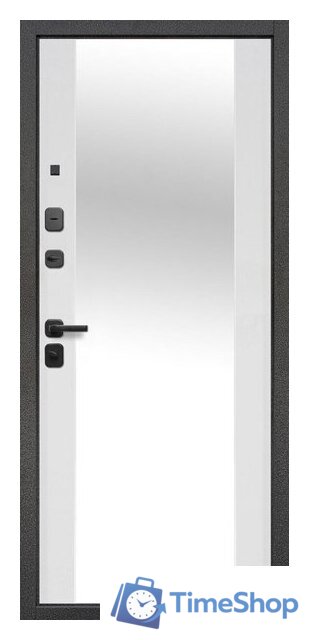 Металлическая дверь Guard Зеркало серебристый/белый матовый (96x205, левая) - Изображение №3 — Интернет-магазин Time-Shop