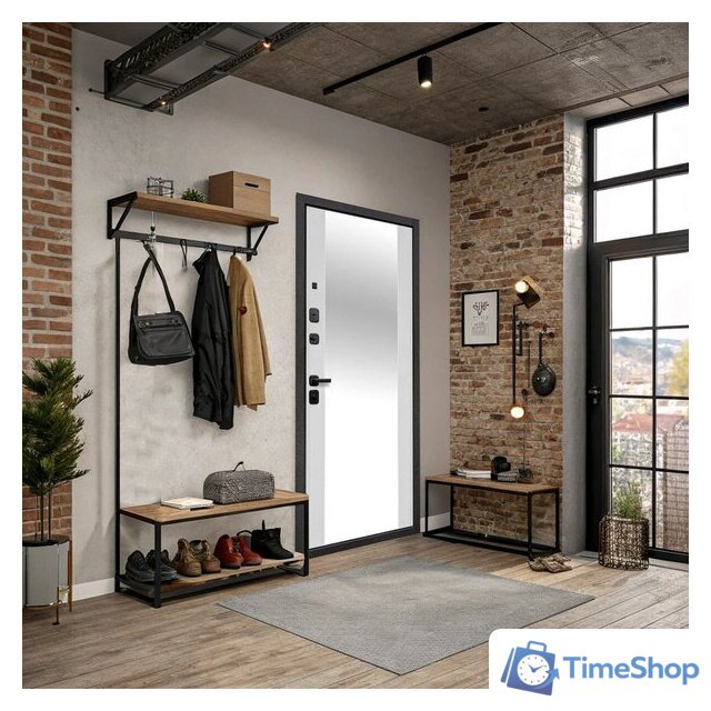 Металлическая дверь Guard Зеркало серебристый/белый матовый (96x205, левая) - Изображение №5 — Интернет-магазин Time-Shop