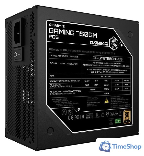 Блок питания Gigabyte Gaming 750GM PG5 - Изображение №4 — Интернет-магазин Time-Shop