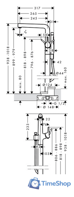 Смеситель Hansgrohe Talis S 72412000 - Изображение №4 — Интернет-магазин Time-Shop