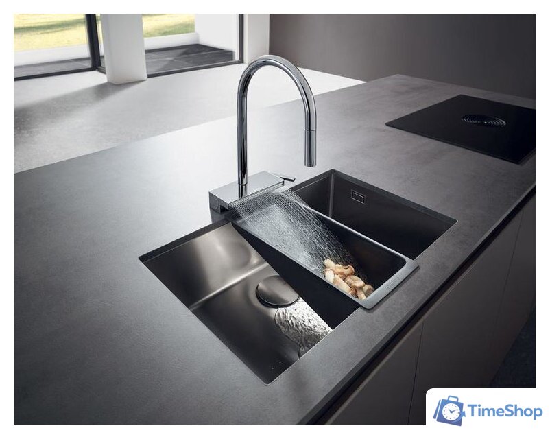 Смеситель Hansgrohe Aquno Select M81 73837800 (стальной) - Изображение №7 — Интернет-магазин Time-Shop