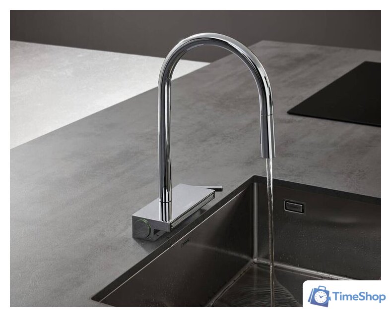 Смеситель Hansgrohe Aquno Select M81 73837800 (стальной) - Изображение №2 — Интернет-магазин Time-Shop