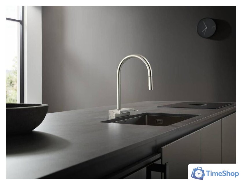 Смеситель Hansgrohe Aquno Select M81 73837800 (стальной) - Изображение №3 — Интернет-магазин Time-Shop